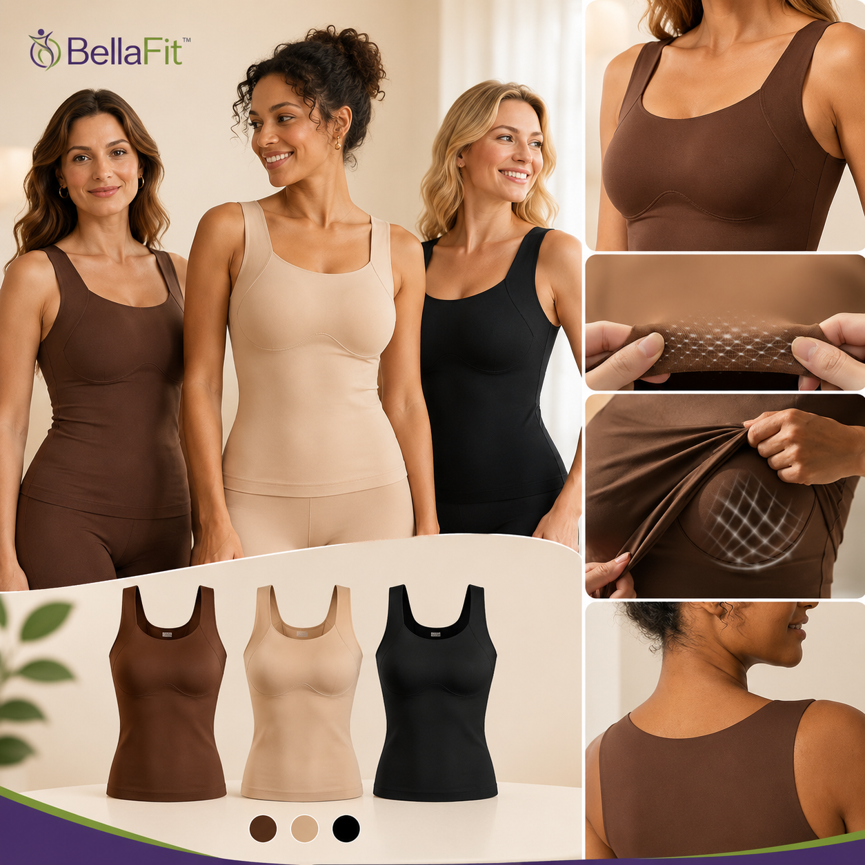 BellaFit™ | Camisilla Moldeadora con Copa