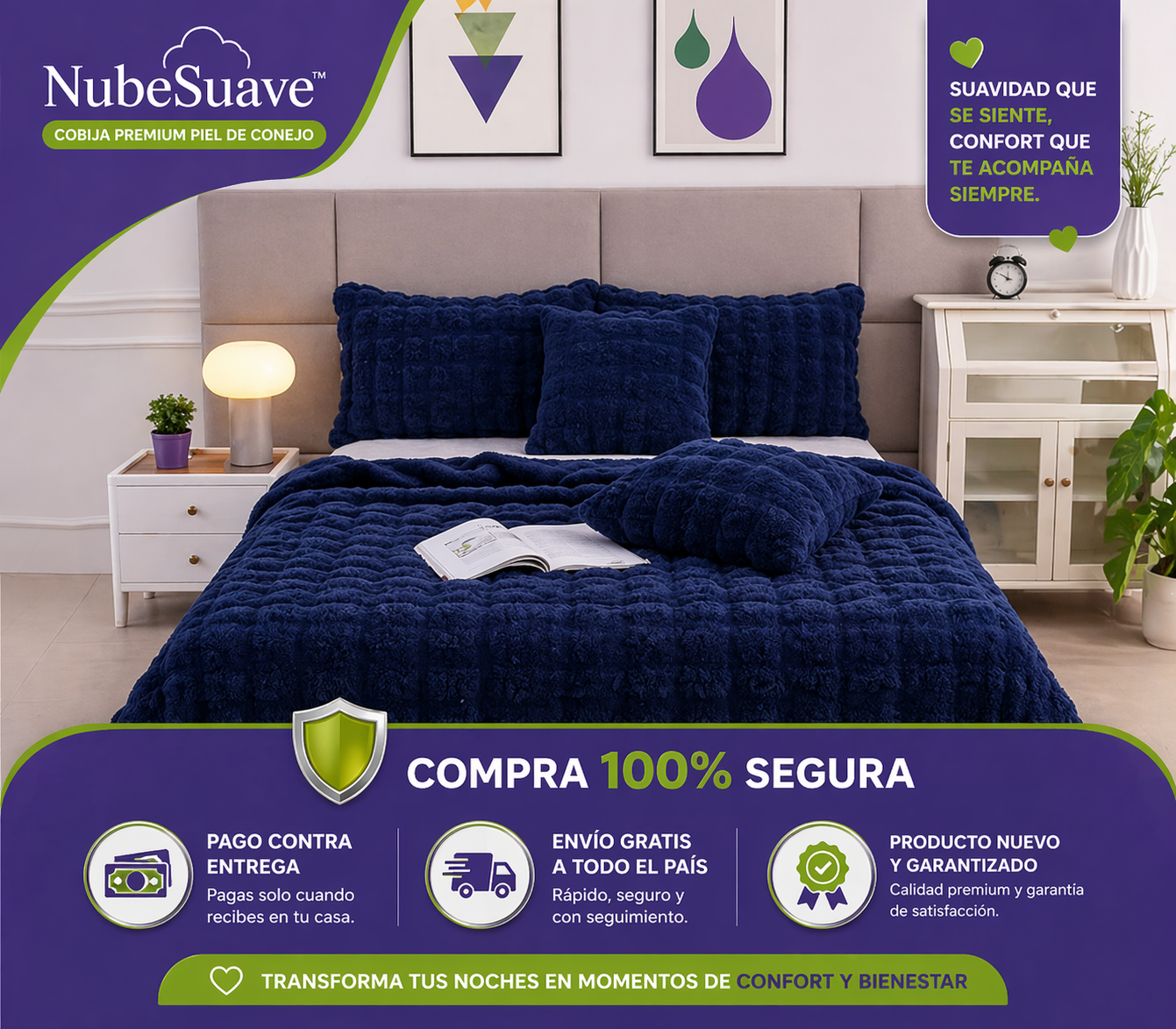 NubeSuave™ – Cobija Premium Piel de Conejo