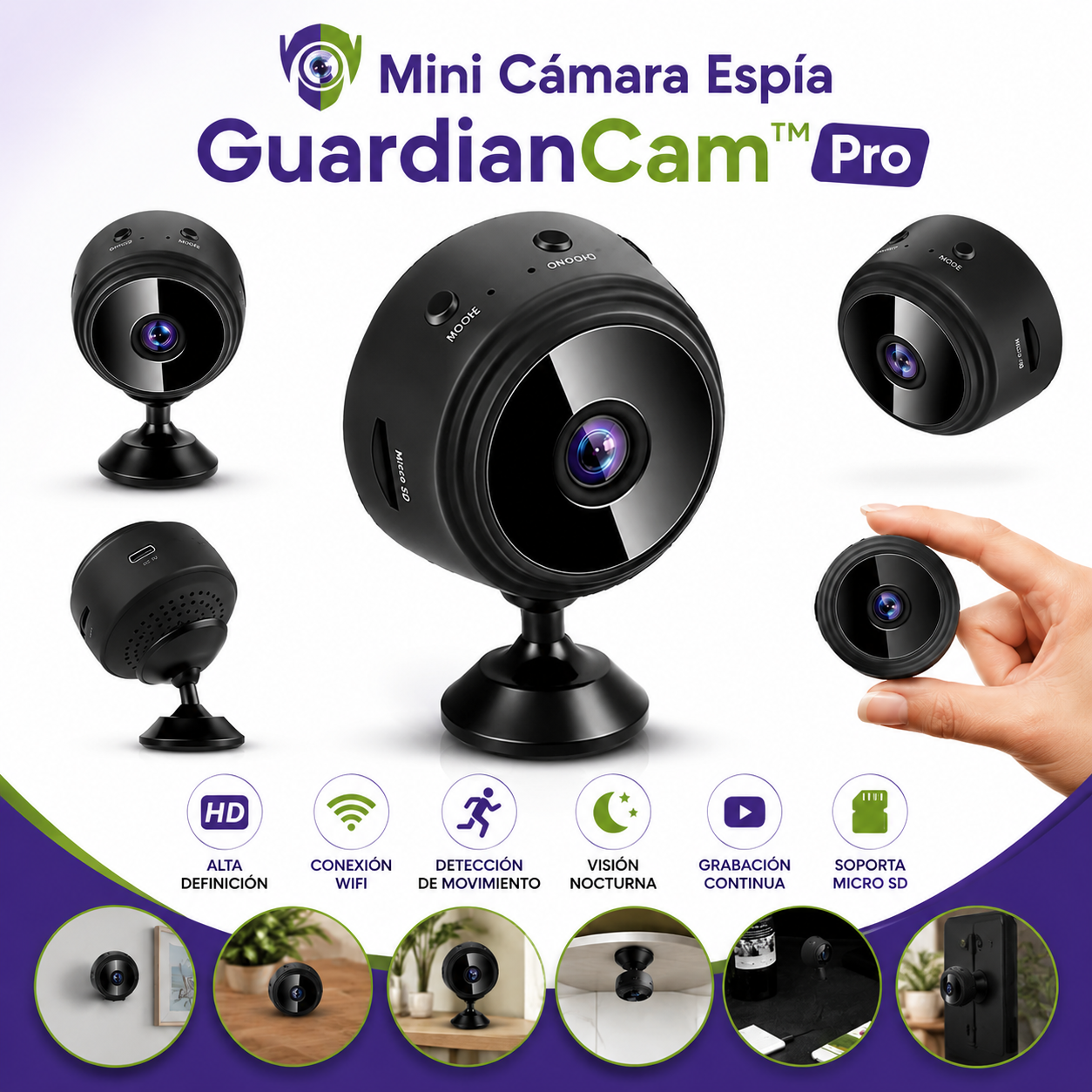Mini Cámara Espía GuardianCam™ Pro