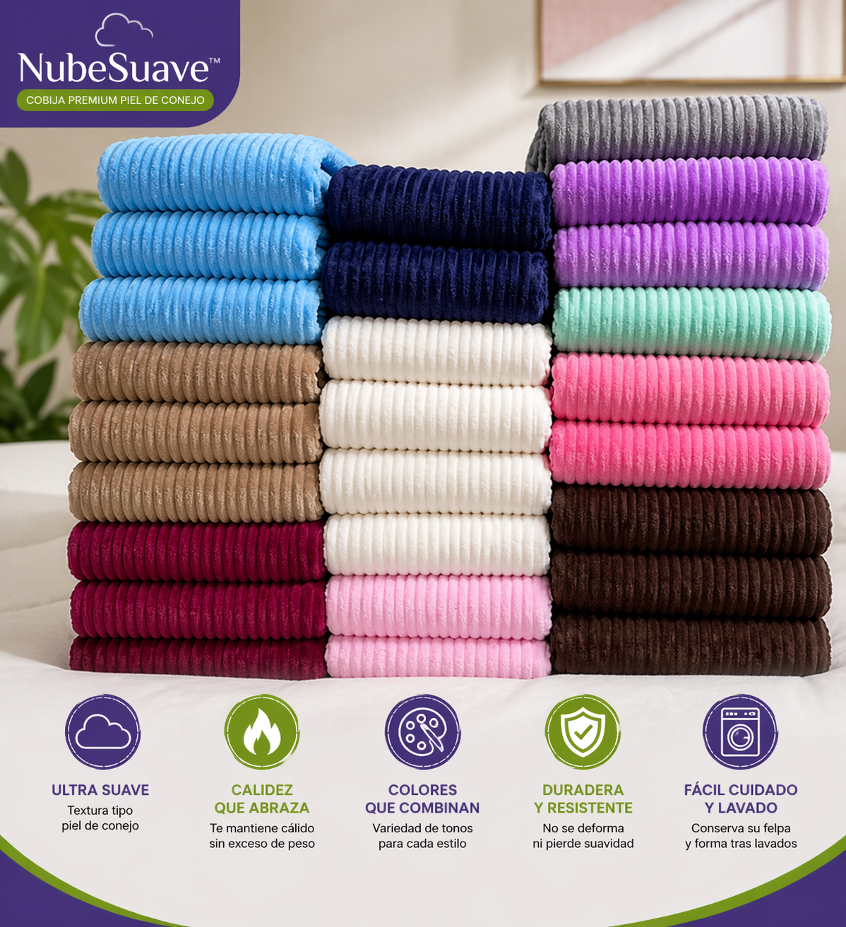 NubeSuave™ – Cobija Premium Piel de Conejo
